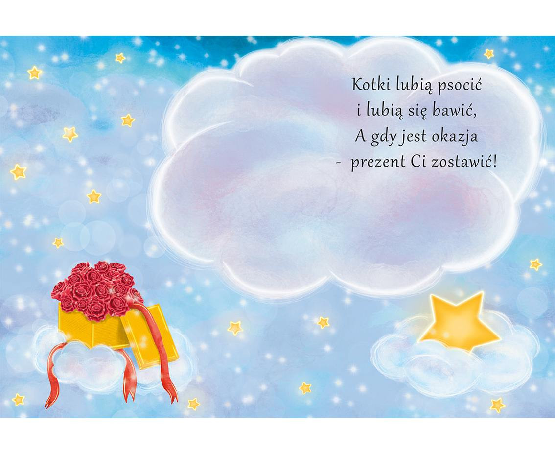 Greeting paper card B6 Cat, 1 pc
